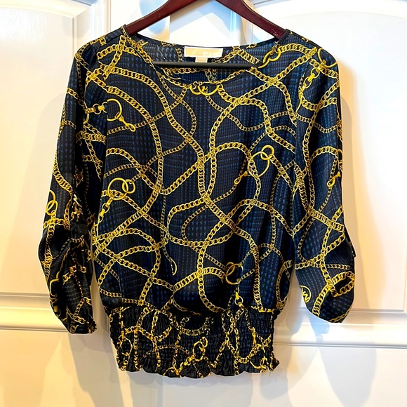NWOT Michael Kors Chain Blouse wrinkle free very elegant on in excellent cond - Picture 1 of 3